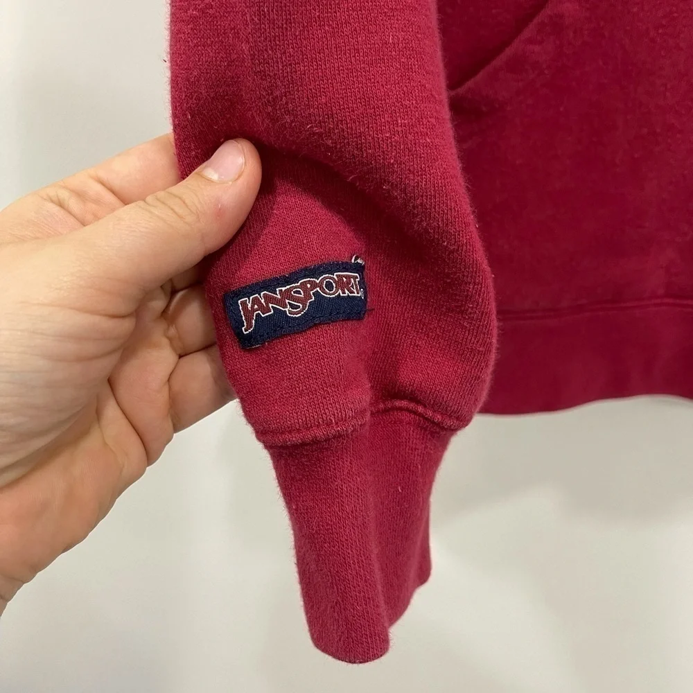 Vintage Jansport Stanford University Collegiate Hoodie Sweatshirt Red M Cotton